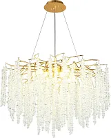 Люстра подвесная Paulina APL.848.03.13 Aployt прозрачная на 13 ламп, основание золотое в стиле флористика современный ветви Люстра подвесная Paulina APL.848.03.13 Aployt прозрачная на 13 ламп, основание золотое в стиле флористика современный ветви